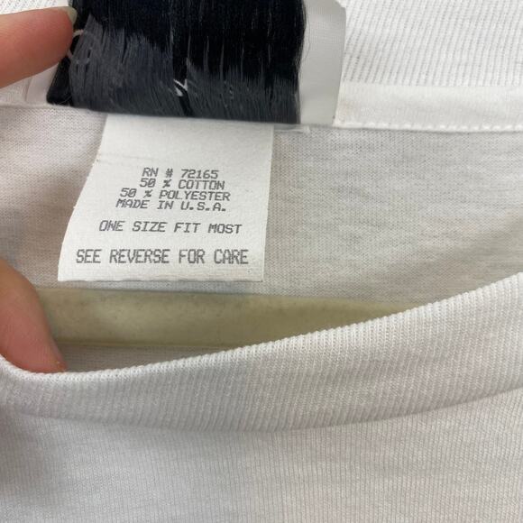 VTG Country Boot Graphic White Embellished Oversized T-Shirt - Picture 9 of 10